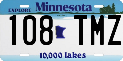 MN license plate 108TMZ