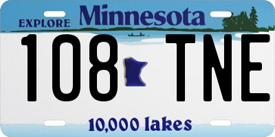 MN license plate 108TNE