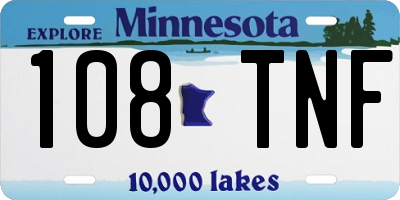 MN license plate 108TNF