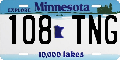 MN license plate 108TNG