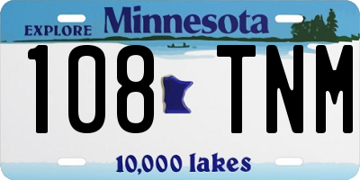 MN license plate 108TNM