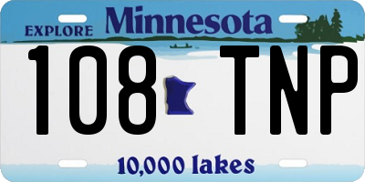 MN license plate 108TNP