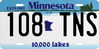 MN license plate 108TNS