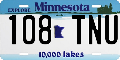 MN license plate 108TNU