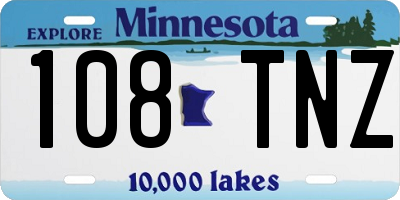 MN license plate 108TNZ
