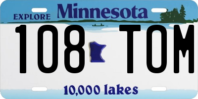 MN license plate 108TOM
