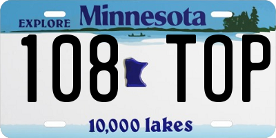 MN license plate 108TOP