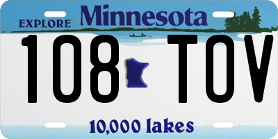 MN license plate 108TOV