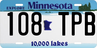 MN license plate 108TPB