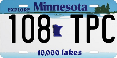 MN license plate 108TPC