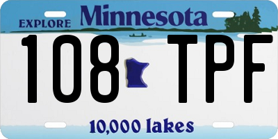MN license plate 108TPF