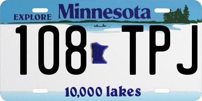 MN license plate 108TPJ