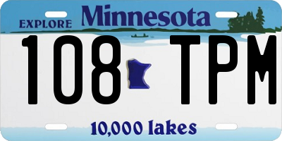 MN license plate 108TPM