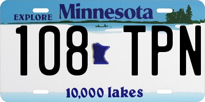 MN license plate 108TPN