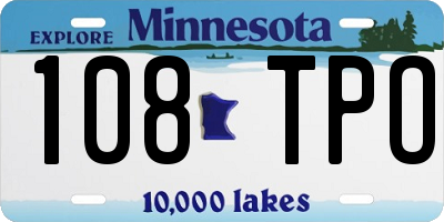 MN license plate 108TPO