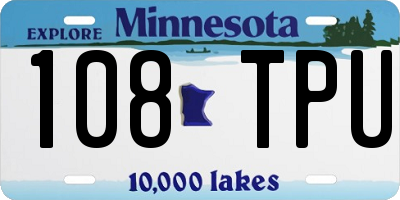 MN license plate 108TPU