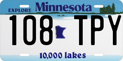 MN license plate 108TPY