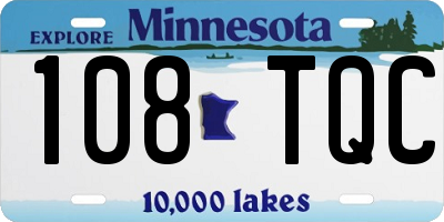 MN license plate 108TQC