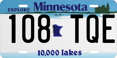 MN license plate 108TQE