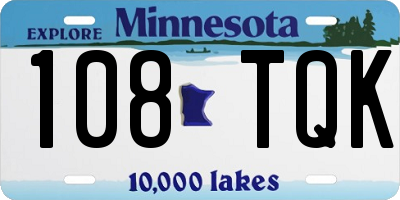 MN license plate 108TQK