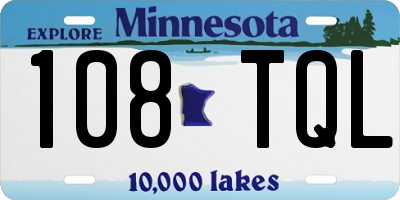 MN license plate 108TQL