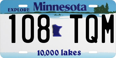 MN license plate 108TQM