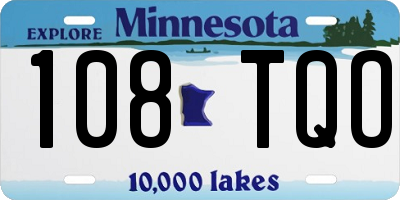 MN license plate 108TQO