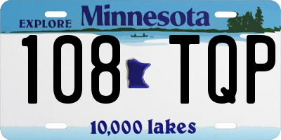 MN license plate 108TQP