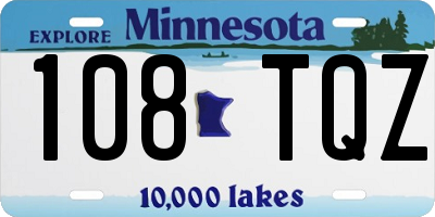 MN license plate 108TQZ