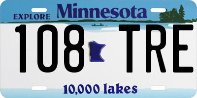MN license plate 108TRE