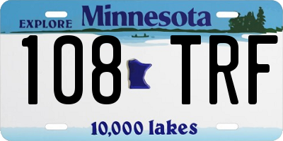 MN license plate 108TRF