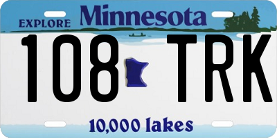 MN license plate 108TRK