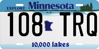 MN license plate 108TRQ