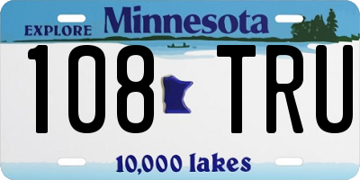 MN license plate 108TRU
