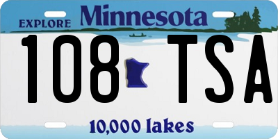 MN license plate 108TSA