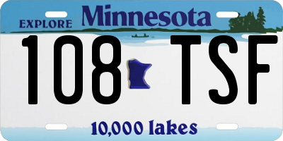 MN license plate 108TSF