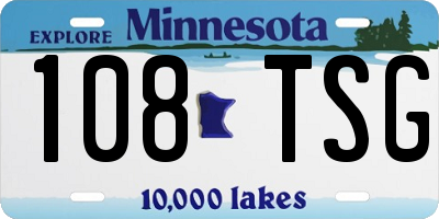 MN license plate 108TSG