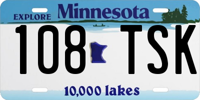 MN license plate 108TSK