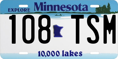 MN license plate 108TSM