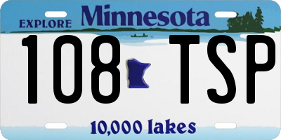 MN license plate 108TSP