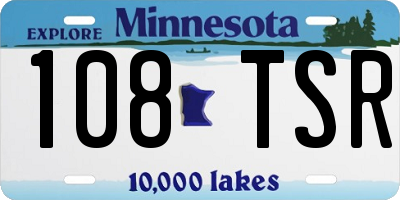 MN license plate 108TSR