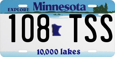 MN license plate 108TSS