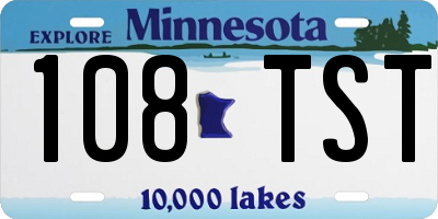 MN license plate 108TST