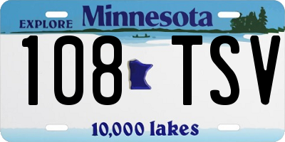 MN license plate 108TSV