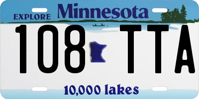 MN license plate 108TTA