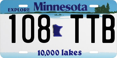 MN license plate 108TTB