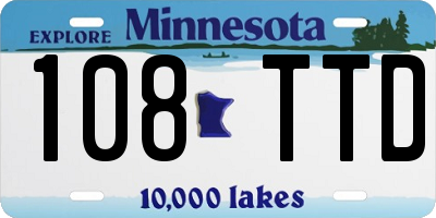 MN license plate 108TTD
