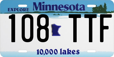 MN license plate 108TTF