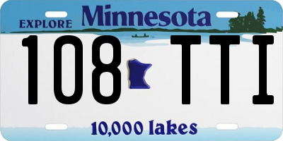 MN license plate 108TTI