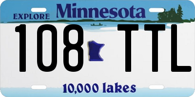 MN license plate 108TTL